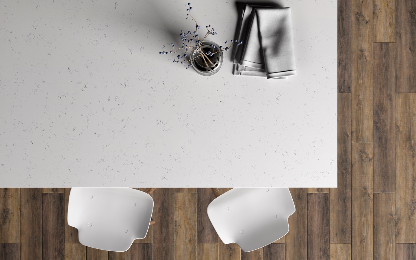 Chari　Amatera Carrara Bianco, VIATERA - Quartz Countertops | LX Hausys Canada